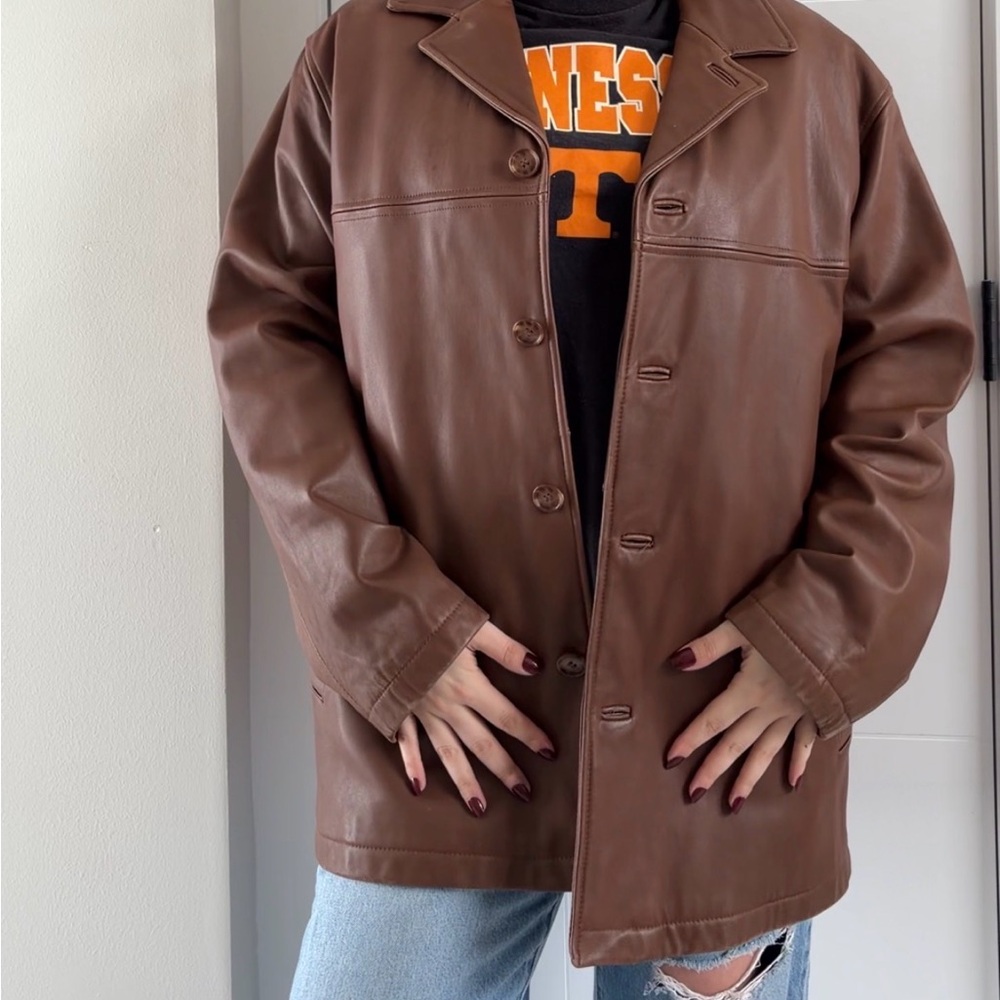 Danier Tan Leather Coat